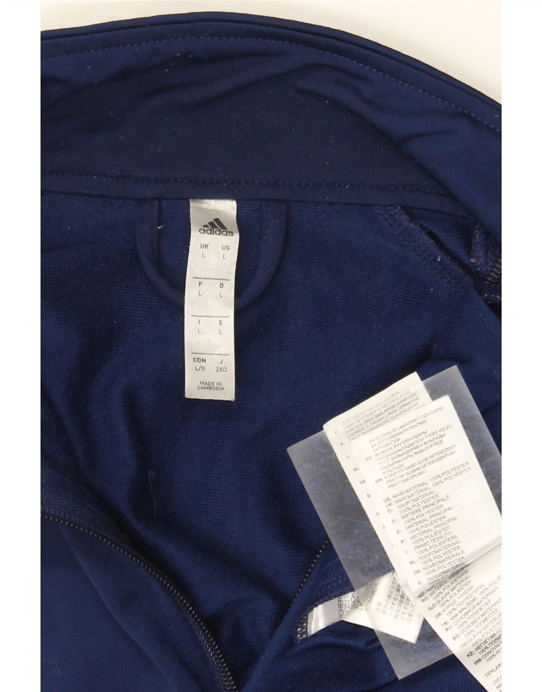 Adidas Męska bluza dresowa, duża granatowa, poliestrowa