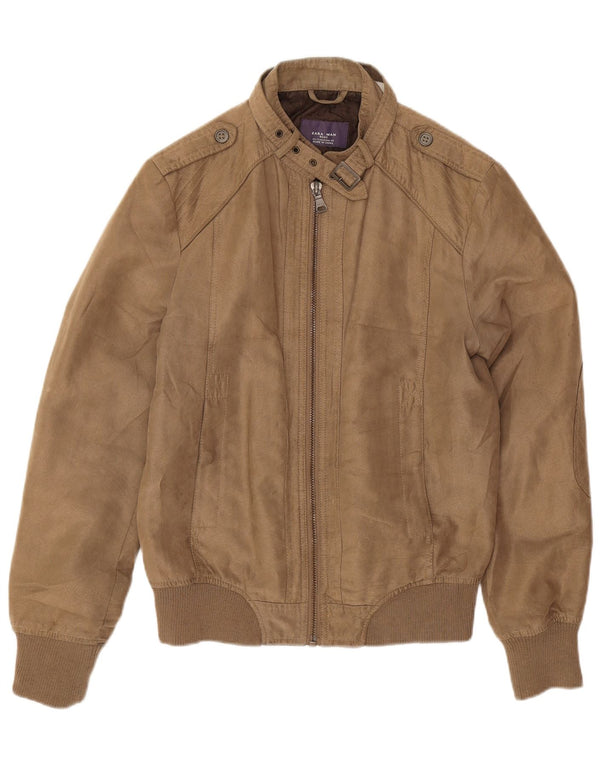 Męska wojskowa kurtka bomberka Zara UK 36 Small Brown