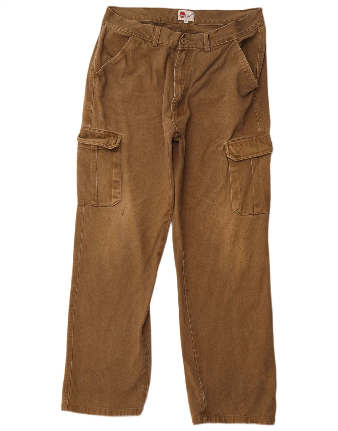 Męskie proste spodnie cargo w stylu vintage, EU 52 XL W36 L30, bawełna khaki