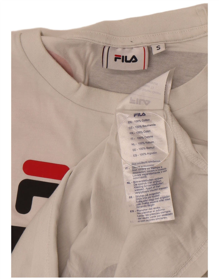 Męski T-shirt Fila z grafiką, mały, bawełniany w białe paski