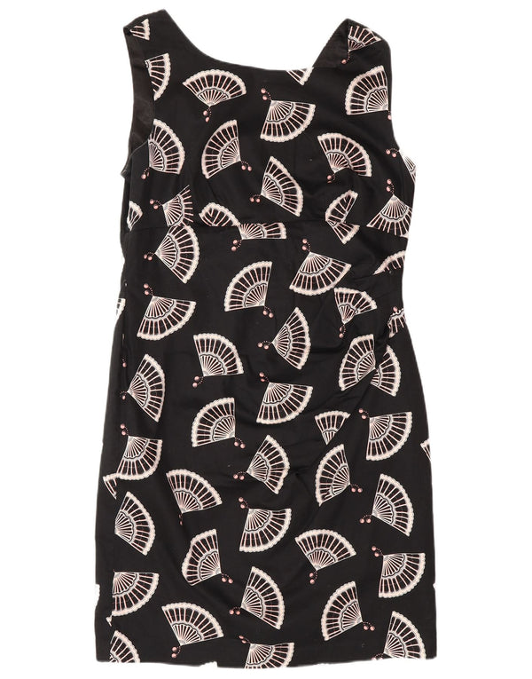 Oasis Womens Abstract Pattern Sleeveless Sheath Dress UK 16 large Black