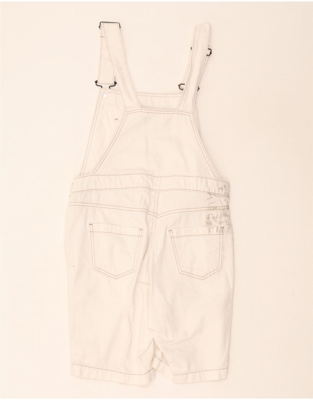 Damskie spodenki ogrodniczki White Stuff UK 8 Small W30 Biała bawełna
