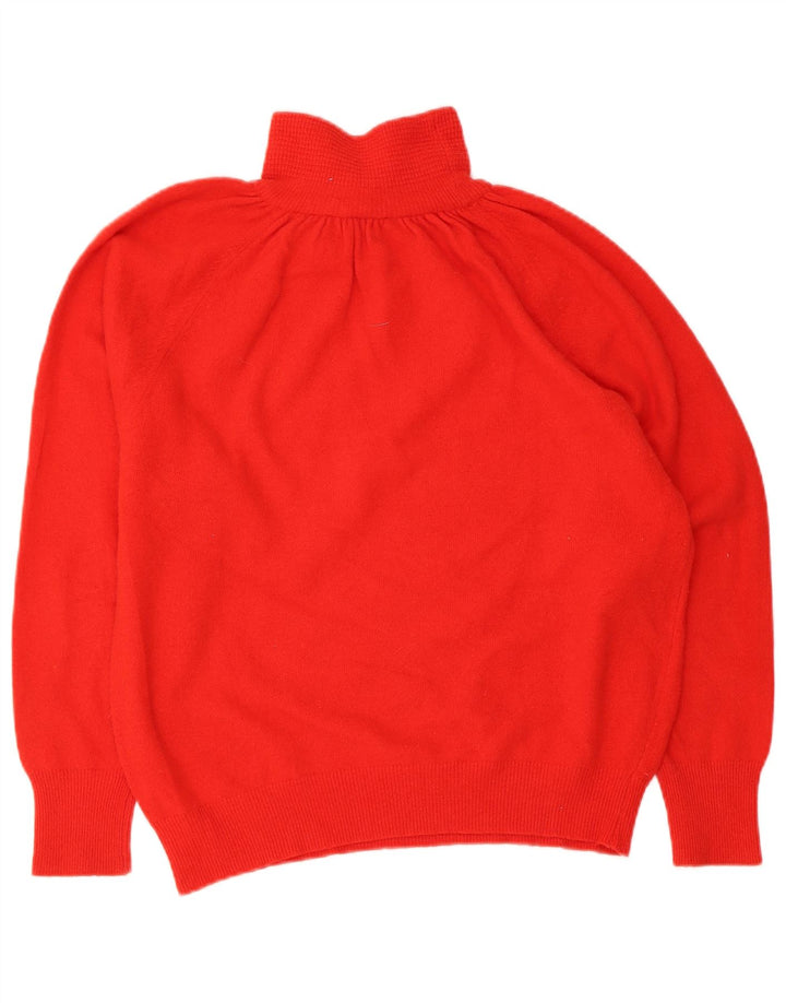 Vintage damski sweter oversize z wywijanym dekoltem IT 40 Small Red Wełna
