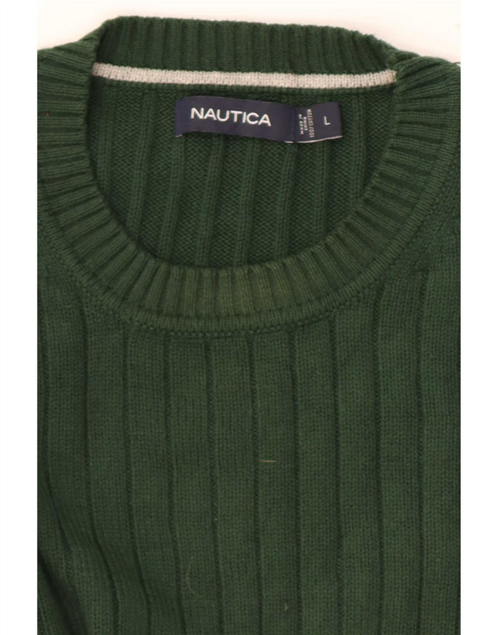 Męski sweter Nautica z okrągłym dekoltem, duży, zielony