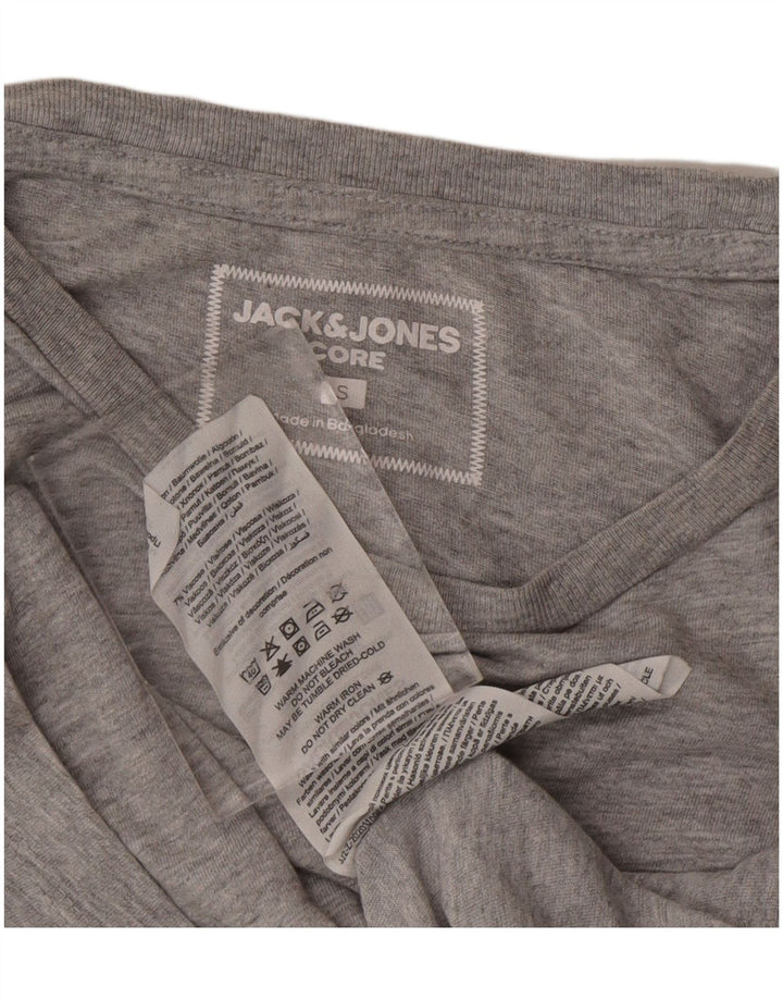 JACK & JONES Mens T-Shirt Top Small Grey Cotton