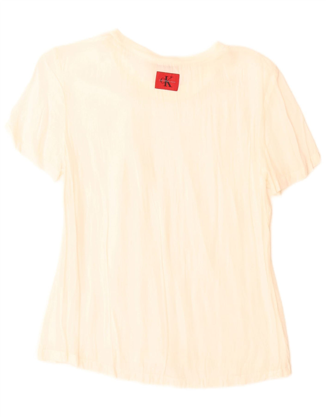 Damska bluzka Calvin Klein Jeans Top UK 10, mała w kolorze złamanej bieli