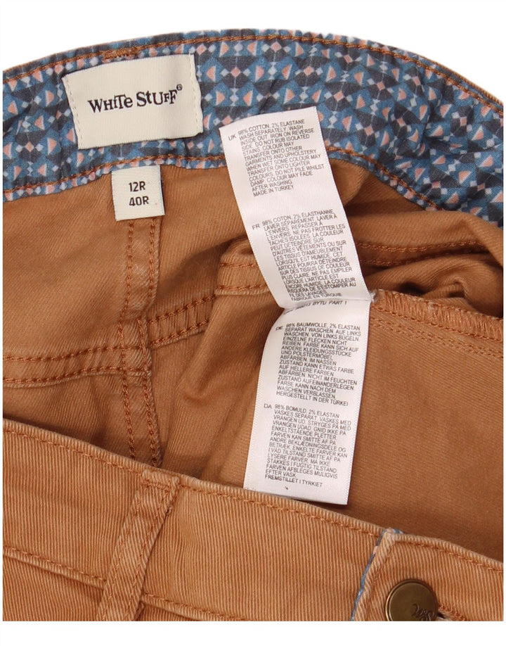 Spodnie damskie White Stuff UK 12 Medium W32 L26 Brązowa bawełna