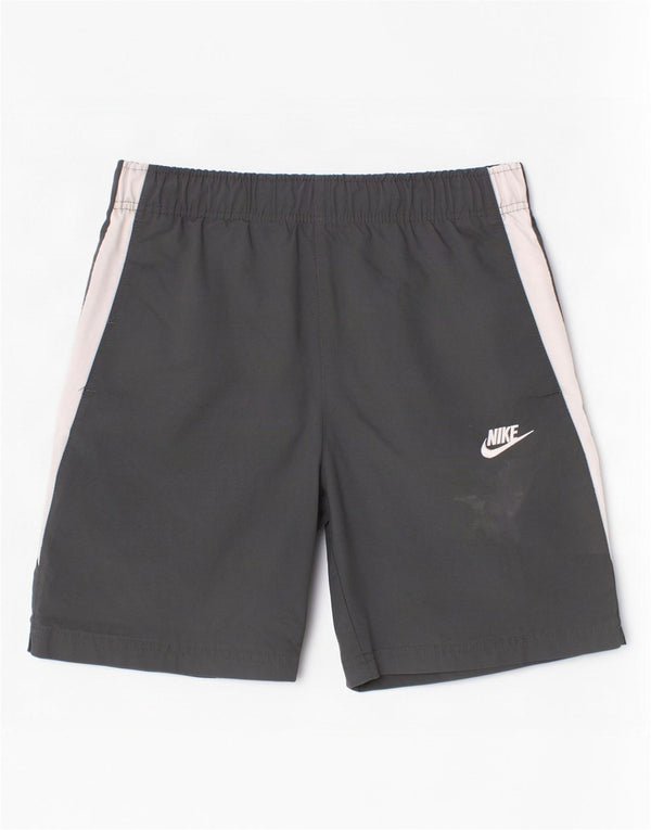 Nike Boys Sport Shorts 12-13 Years Large Grey Colourblock Polyester