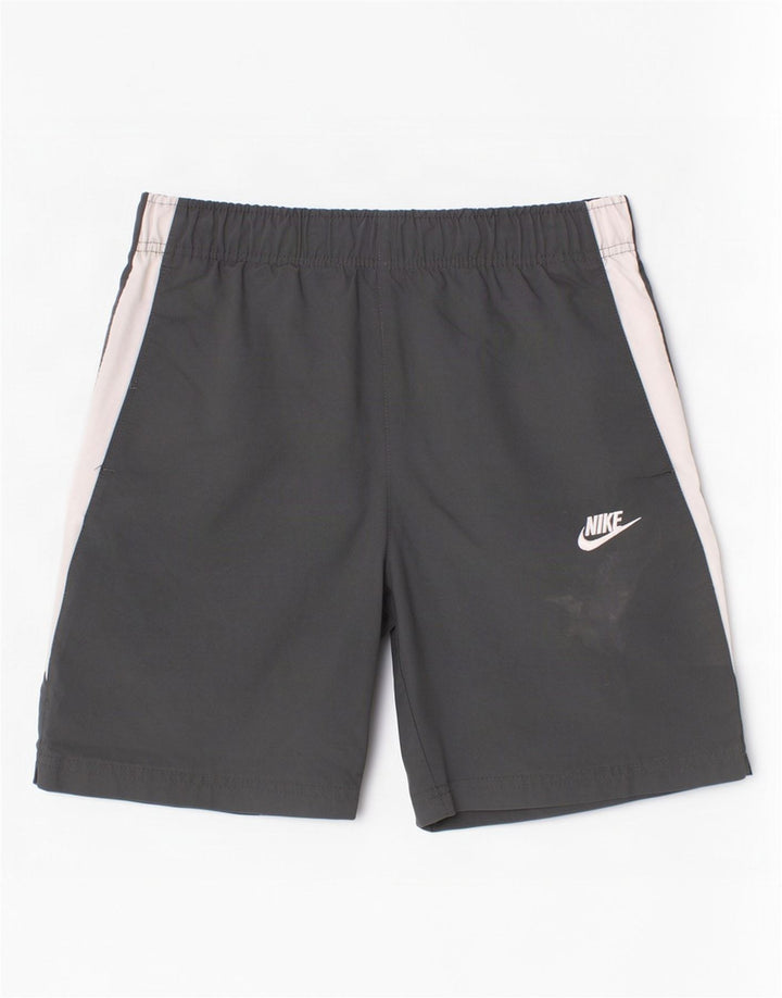 Chłopięce spodenki sportowe Nike 12-13 lat, duże, szare, z blokami kolorów, poliestrowe