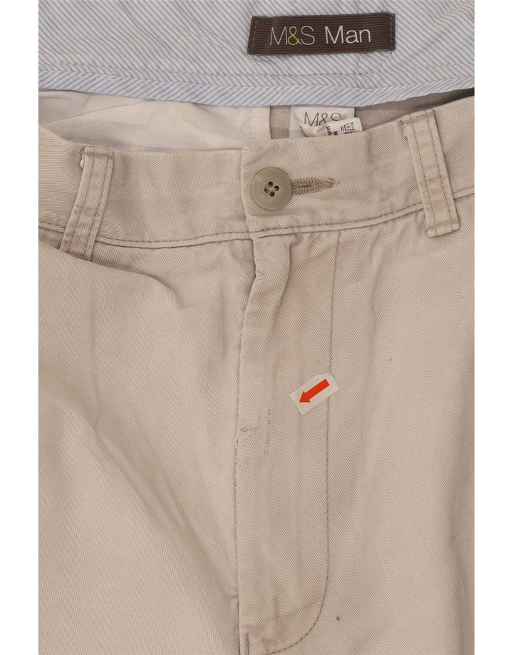 Marks & Spencer Męskie spodenki Chino Medium W32 Beżowa bawełna