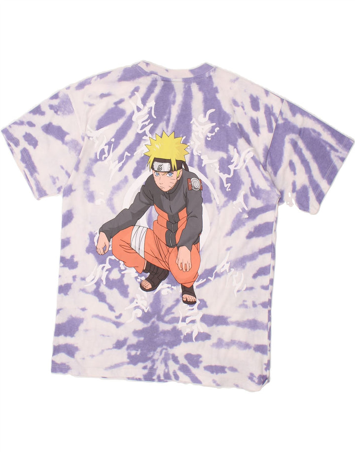 PULL & BEAR Mens Naruto Graphic T-Shirt Top Small Purple Tie Dye Cotton Vintage Pull & Bear and Second-Hand Pull & Bear from Messina Hembry 
