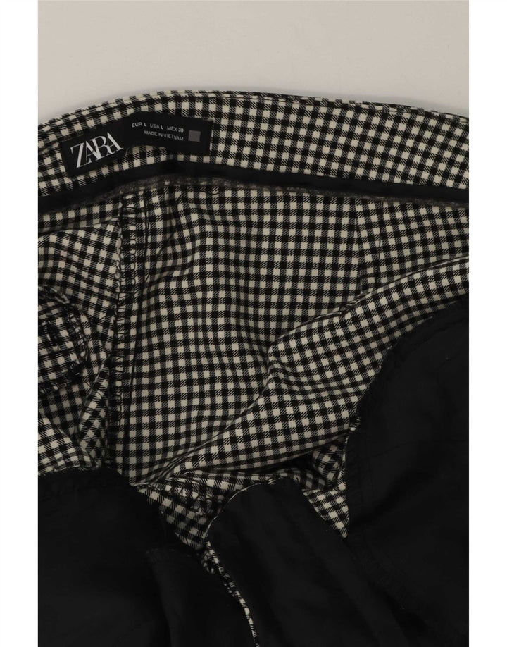 Spodnie damskie Zara Slim Chino, duże W30 L27, szara kratka