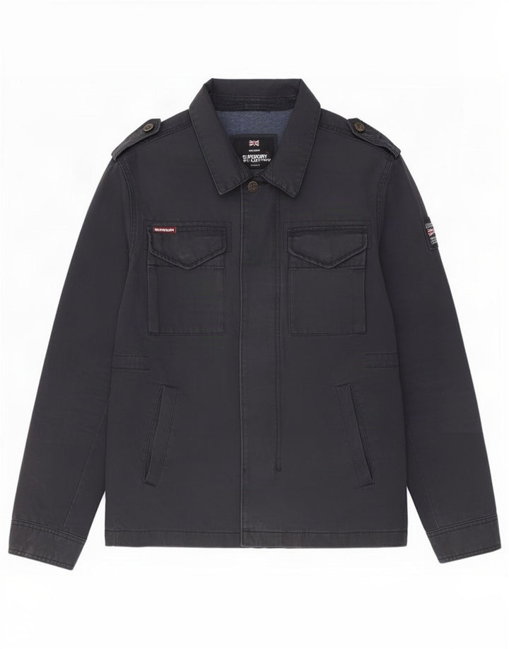 Męska kurtka wojskowa Superdry UK 38, średnia czarna, bawełniana