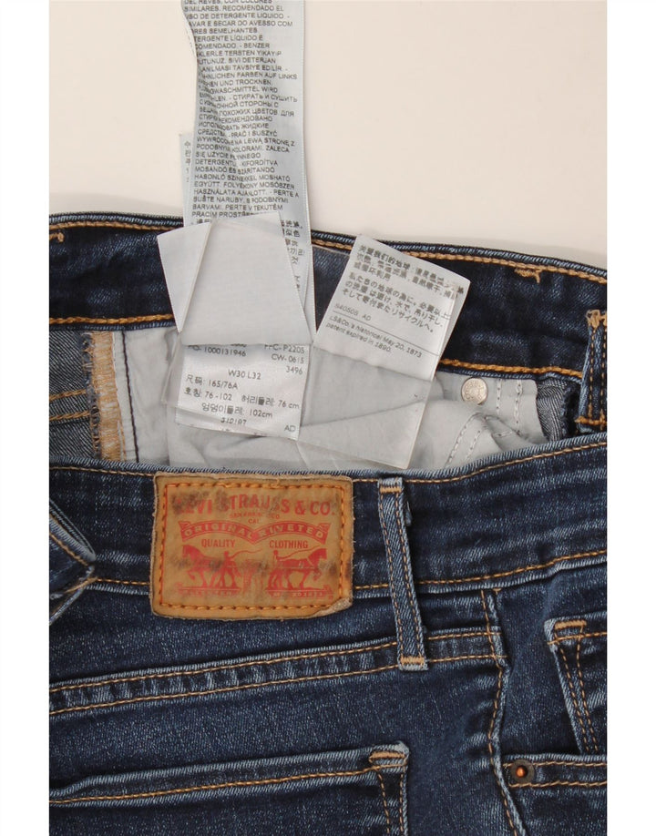 Damskie jeansy LEVI'S 714 Straight W30 L32 Niebieskie bawełniane
