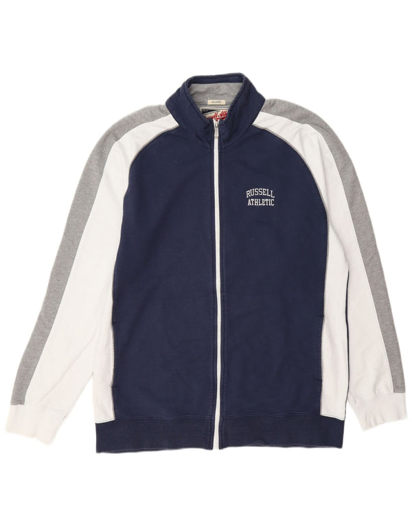 Męska kurtka dresowa Russell Athletic 2XL, granatowa, bawełniana w bloki kolorów