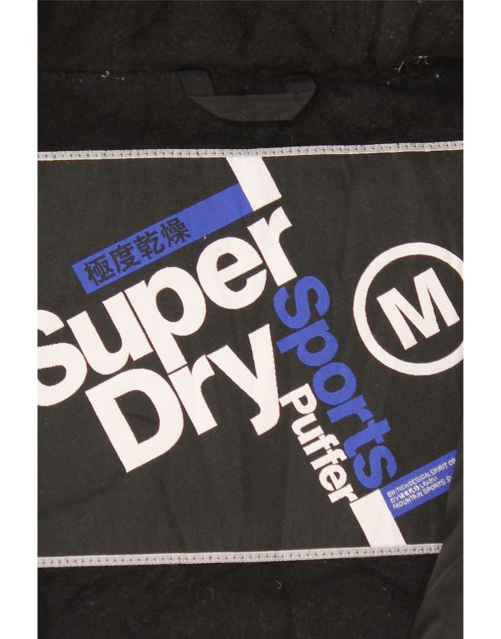 Męska wyściełana kamizelka z kapturem Superdry UK 38, średni czarny poliester