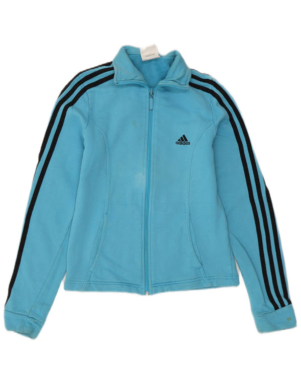 Damska kurtka dresowa ADIDAS UK 8, mała, niebieska, bawełniana