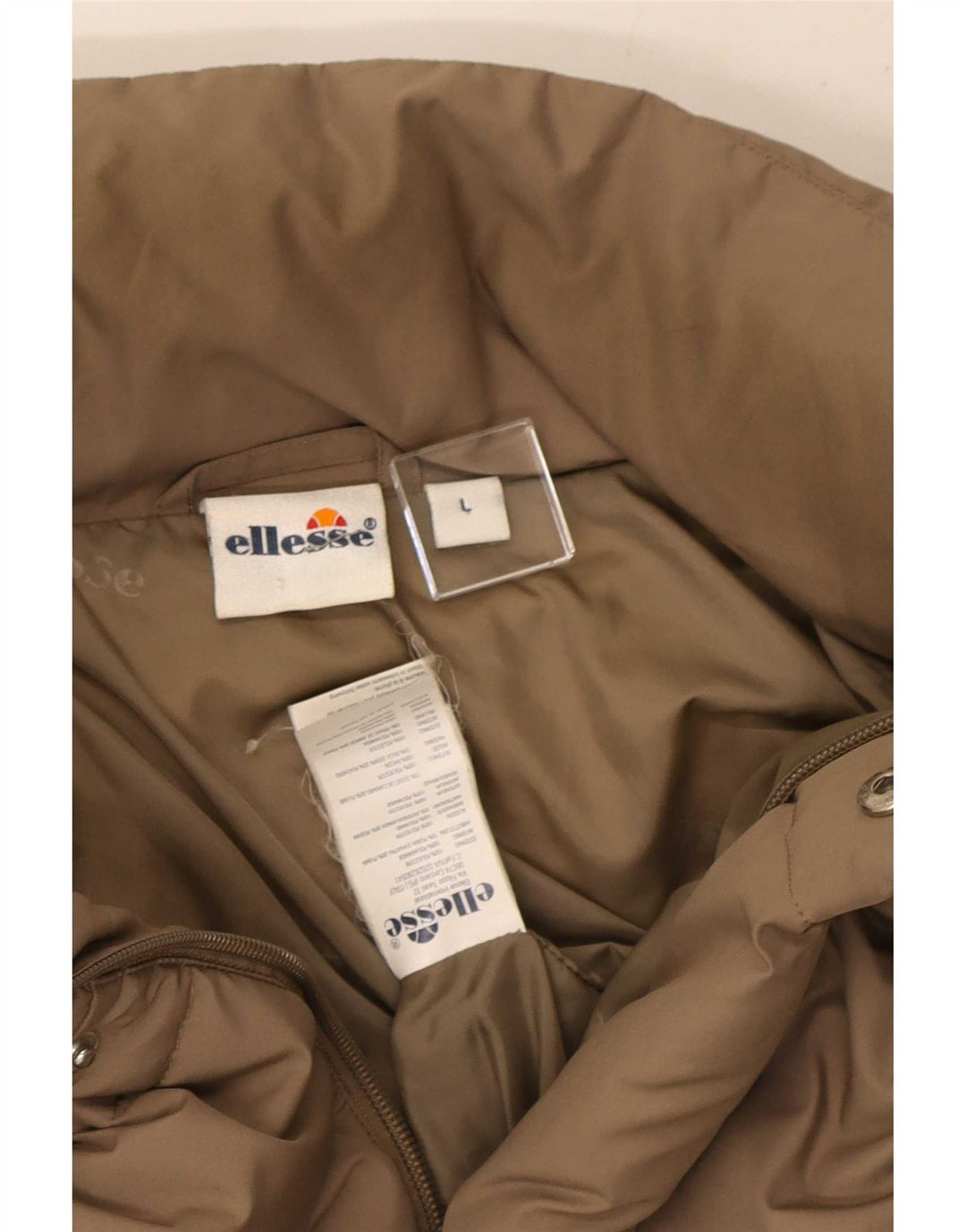 Męska ocieplana kurtka Ellesse UK 40, duża, beżowa, poliester