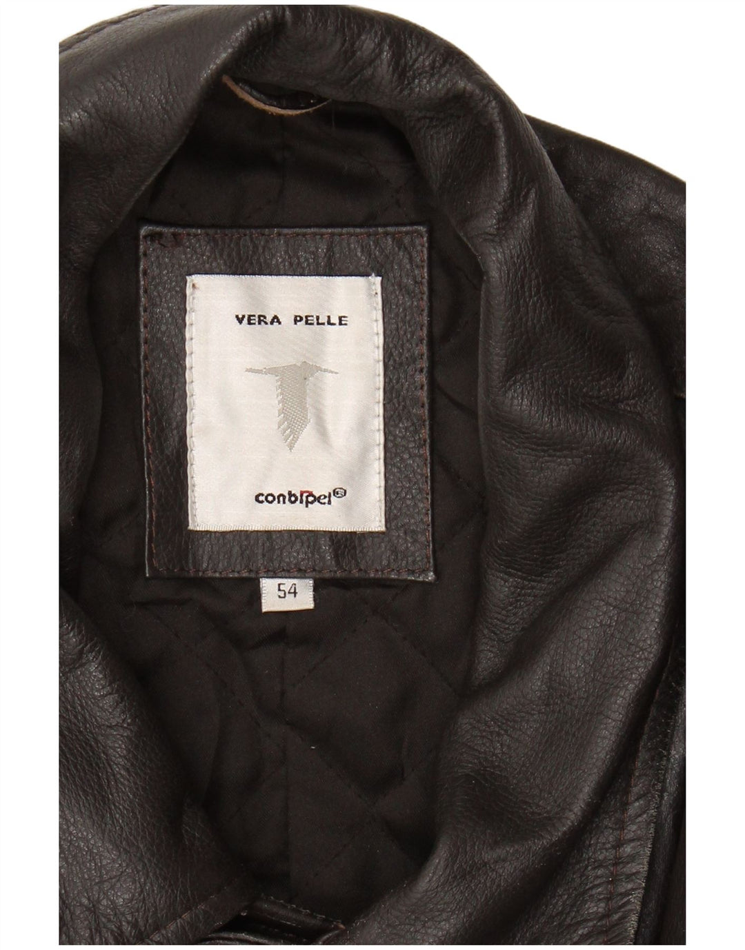 CONBIPEL Męski płaszcz skórzany IT 54 XL Brązowa skóra