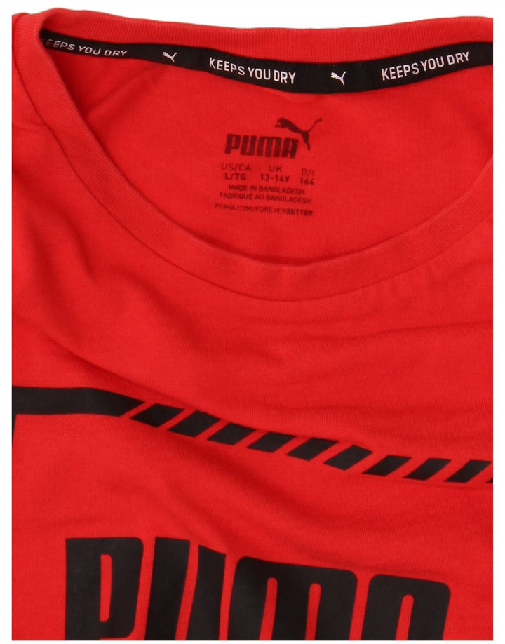 Chłopięcy T-shirt z grafiką Puma 13-14 lat, czerwony
