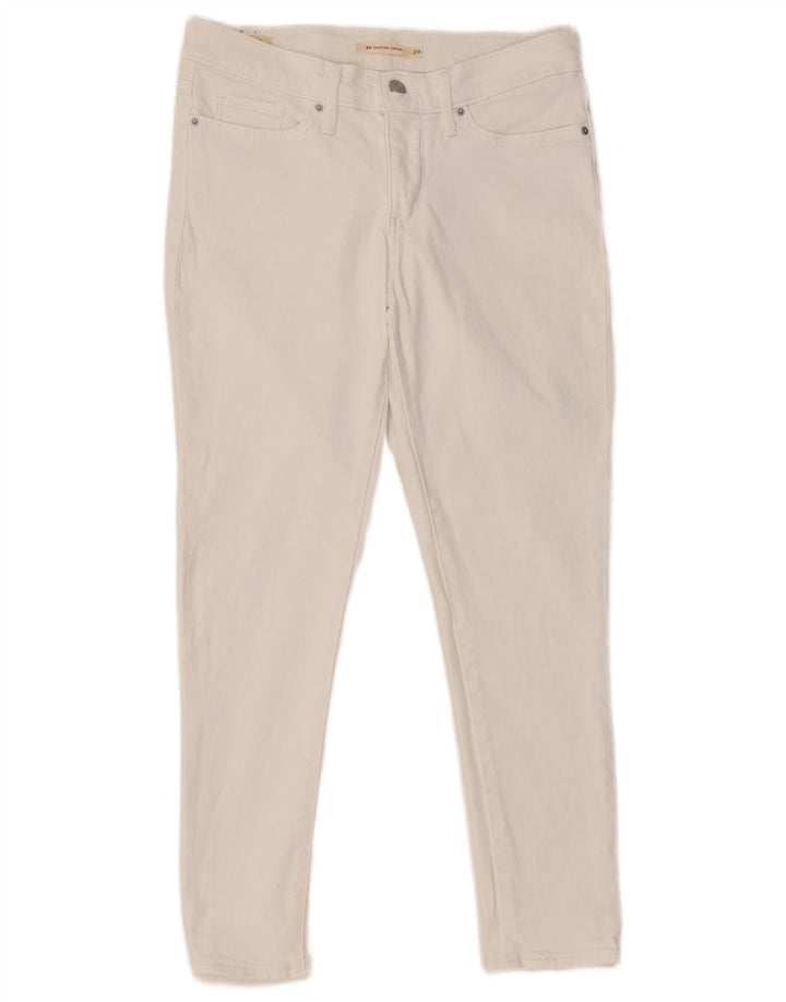 Damskie jeansy LEVI'S 311 Shaping W29 L26 Biała bawełna