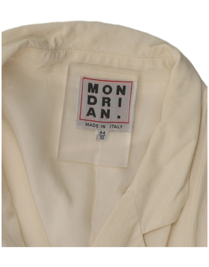 MONDRIAN Womens 1 Button Blazer Jacket IT 44 Medium White Vintage Mondrian and Second-Hand Mondrian from Messina Hembry 