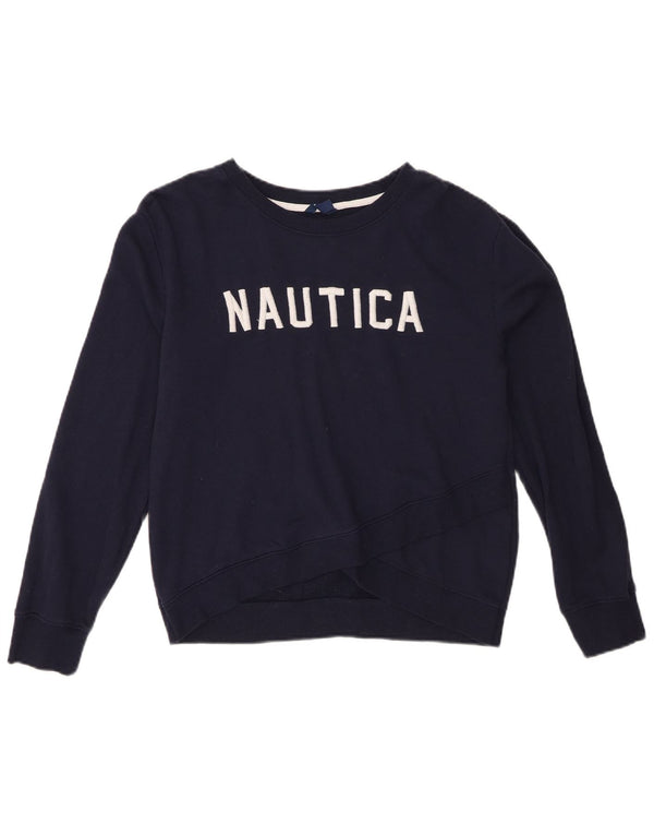 Damska bluza oversize Nautica z grafiką UK 10, mała, granatowa