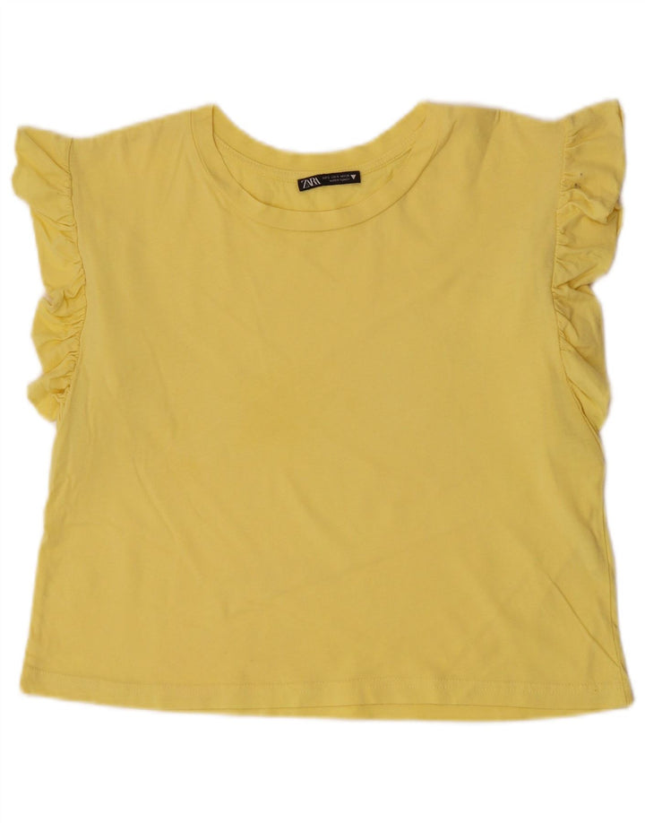 Top damski Zara Top UK 10 Small, żółty, bawełniany