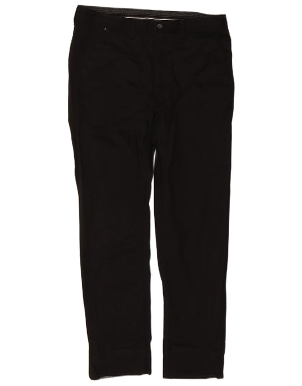 Męskie proste spodnie chino Zara EU 42 Large W32 L29 Czarna bawełna