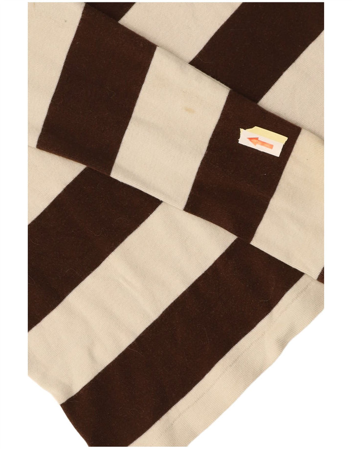 RALPH LAUREN Damski top z długim rękawem, UK 14, bawełniany w średnie brązowe paski