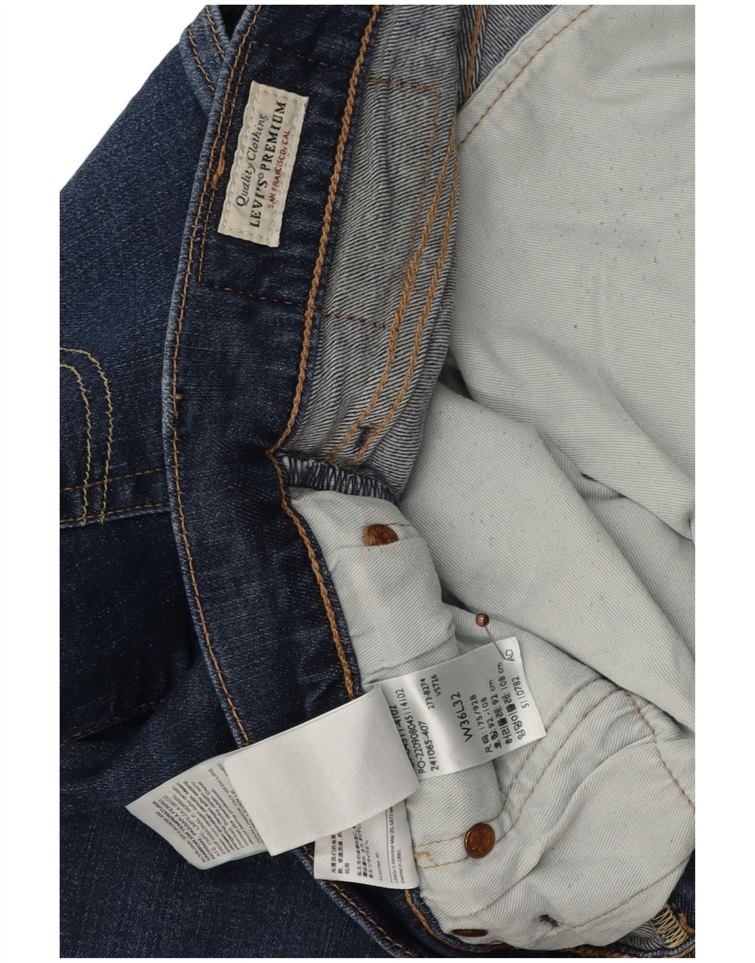 Męskie jeansy Levi's 511 Slim W36L32 Granatowa bawełna
