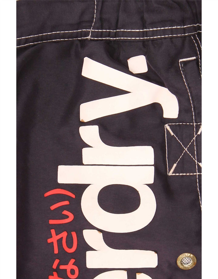 Męskie spodenki kąpielowe Superdry z grafiką, średni granatowy poliester