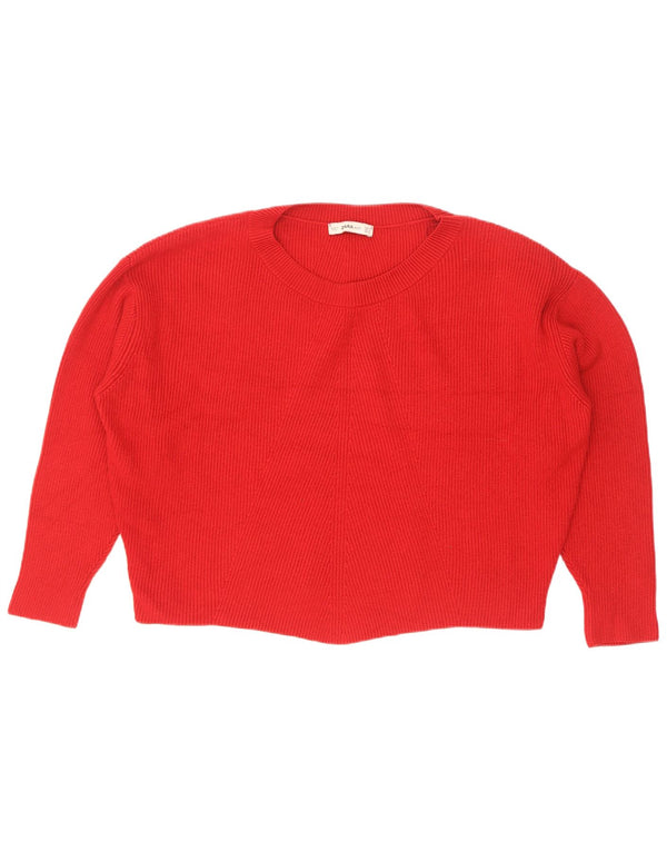 Damski sweter oversize z okrągłym dekoltem Zara UK 10 Small Red Wiskoza
