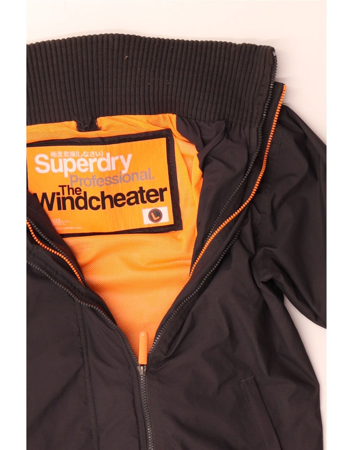 Męska kurtka wiatrówka Superdry The Windcheater UK 40, duży, szary poliester