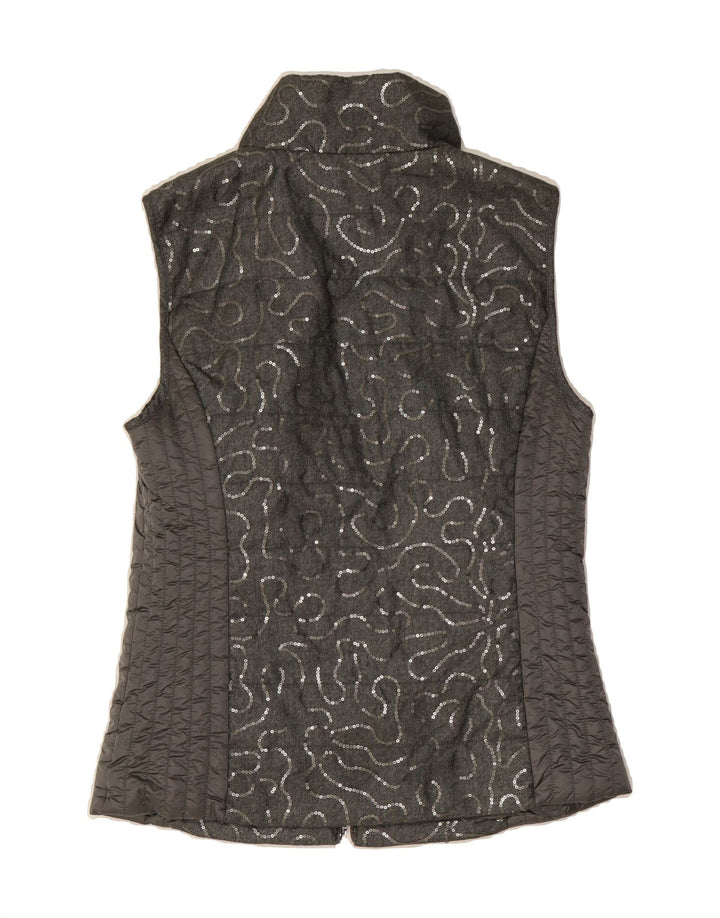 BONITA Womens Padded Gilet UK 10 Small Grey Polyester Vintage Bonita and Second-Hand Bonita from Messina Hembry 