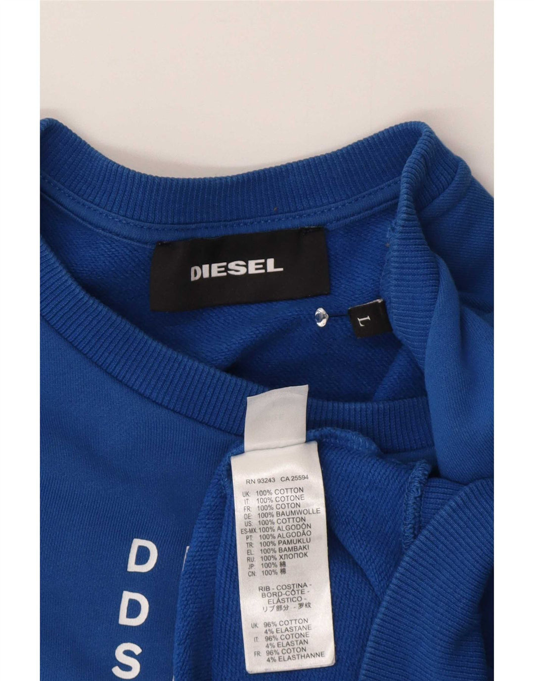 Męska bluza z grafiką Diesel, duża, niebieska, bawełniana