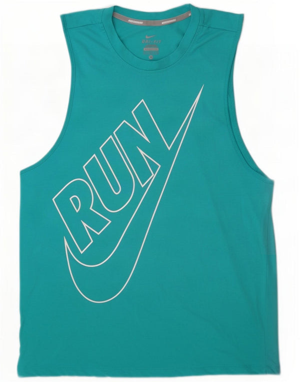 Damska kamizelka Nike Dri Fit Graphic Top UK 14 w kolorze średniego turkusu