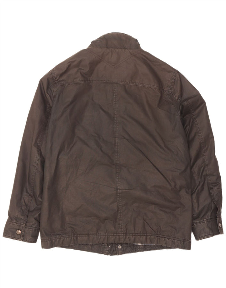 Crew Clothing Męska kurtka z woskowanej bawełny UK 38, średnia czarna bawełna