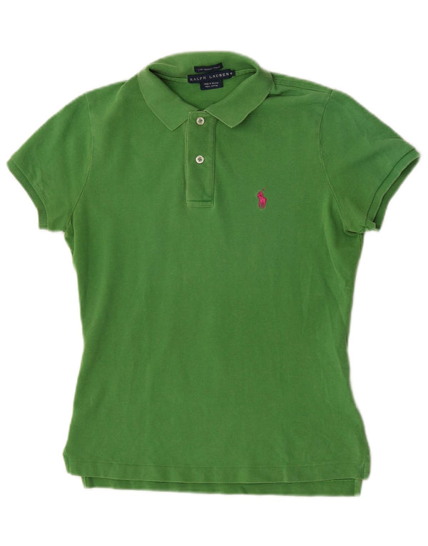 Damska koszulka polo Ralph Lauren Skinny UK 12, średnia zielona bawełna