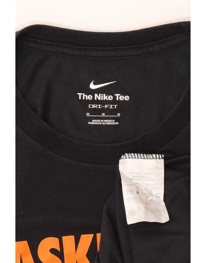 Męski T-shirt Nike Dri Fit z grafiką, średni czarny, bawełniany