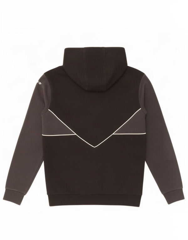 Adidas Męska bluza z kapturem, mała, czarna, bawełniana z blokami kolorów