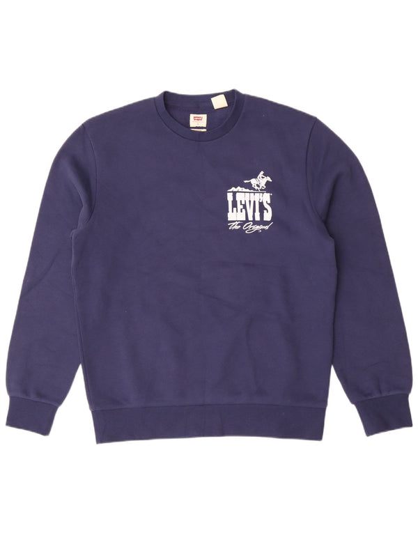 Męski sweter Levi's Graphic Standard Fit, mały, granatowy, klasyczny