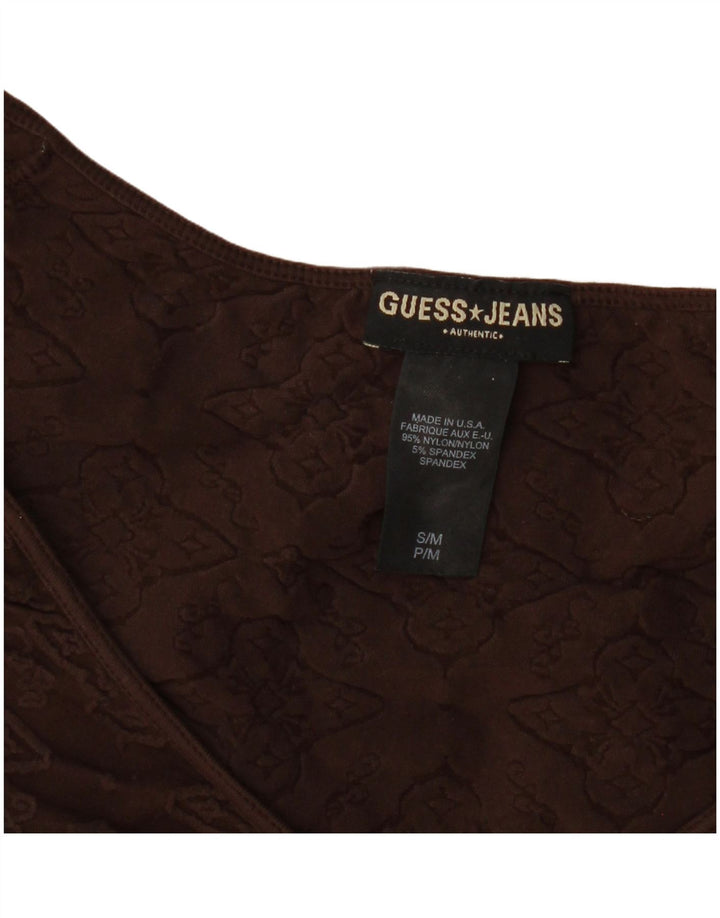 Bluzka damska Guess Top UK 8, mała, brązowa, w kwiaty, nylon