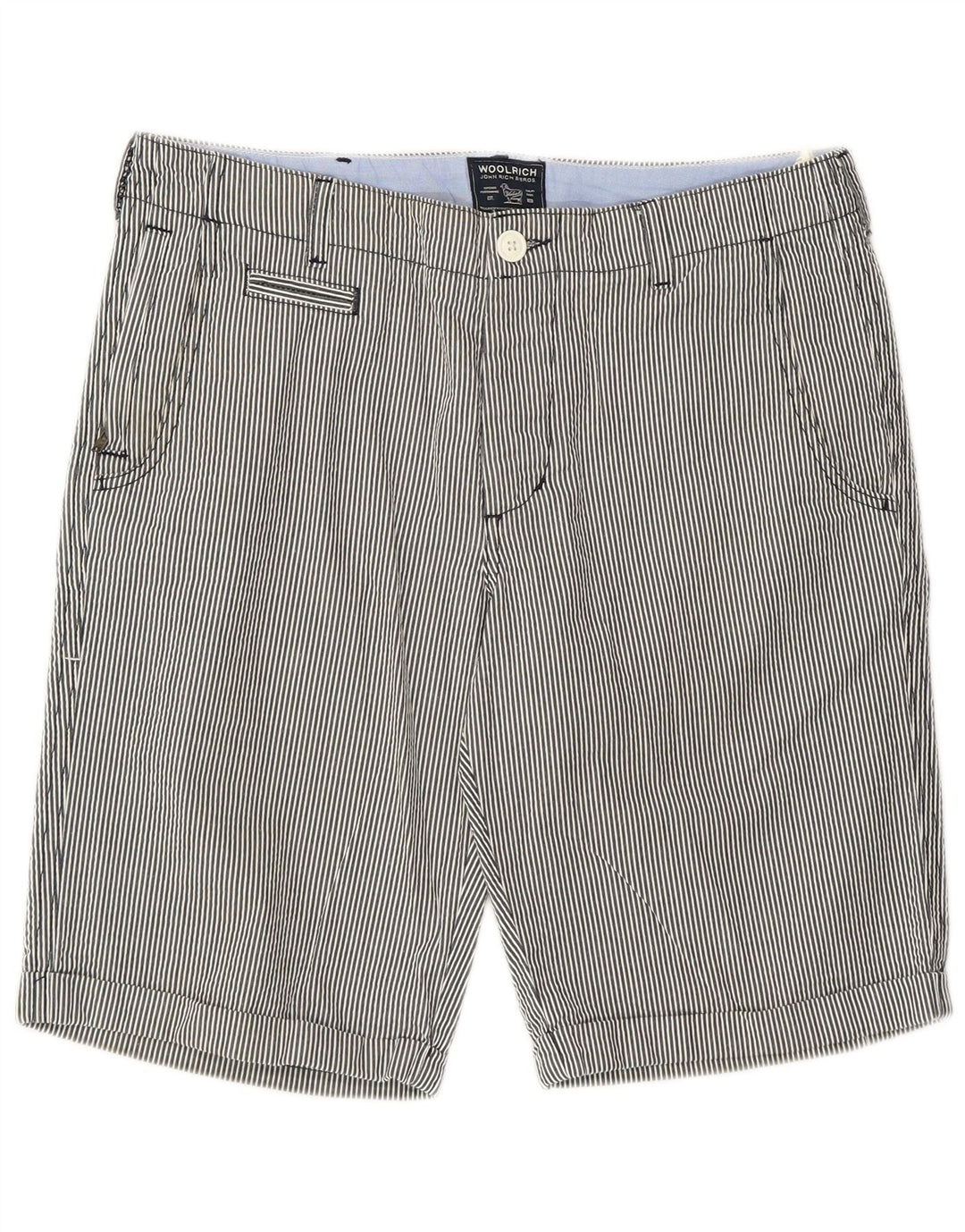 Męskie spodenki codzienne Woolrich W32 Średnioszare, bawełniane w prążki