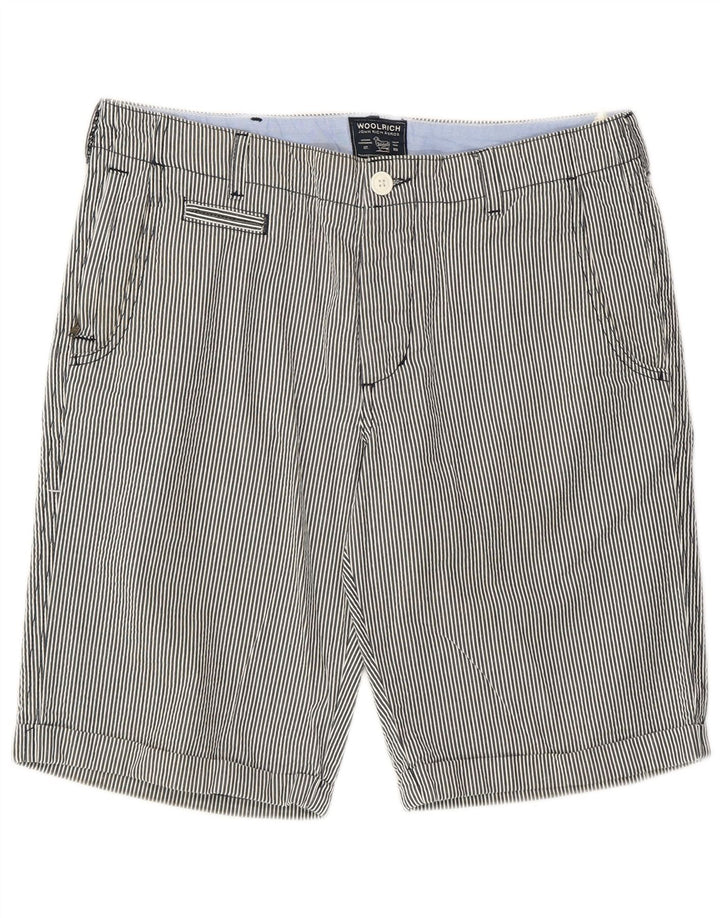 Męskie spodenki codzienne Woolrich W32 Średnioszare, bawełniane w prążki