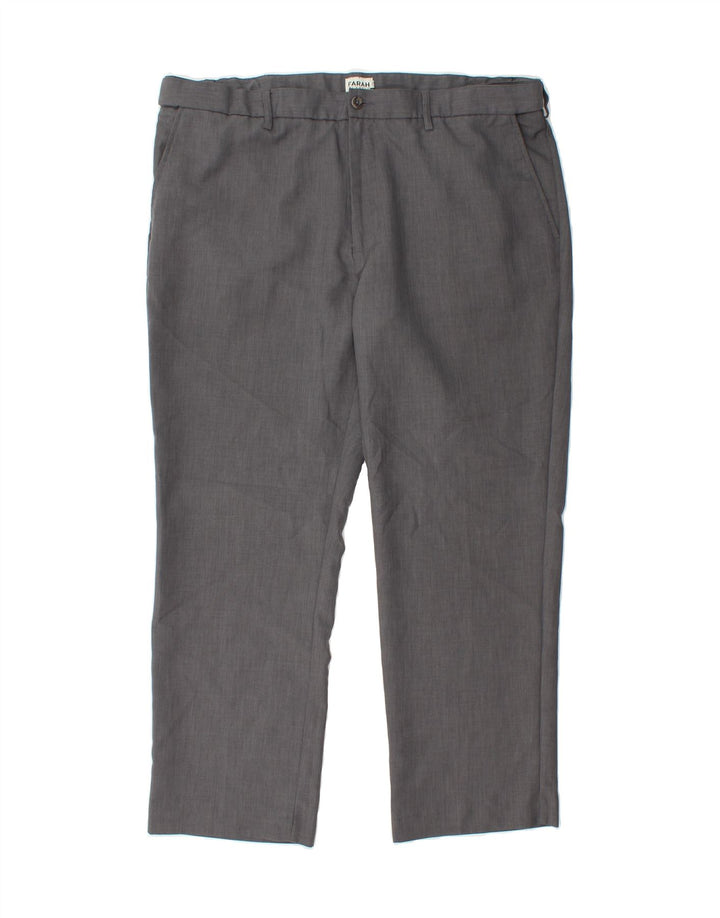 FARAH Mens Straight Casual Trousers W40 L29 Grey Polyester Vintage Farah and Second-Hand Farah from Messina Hembry 