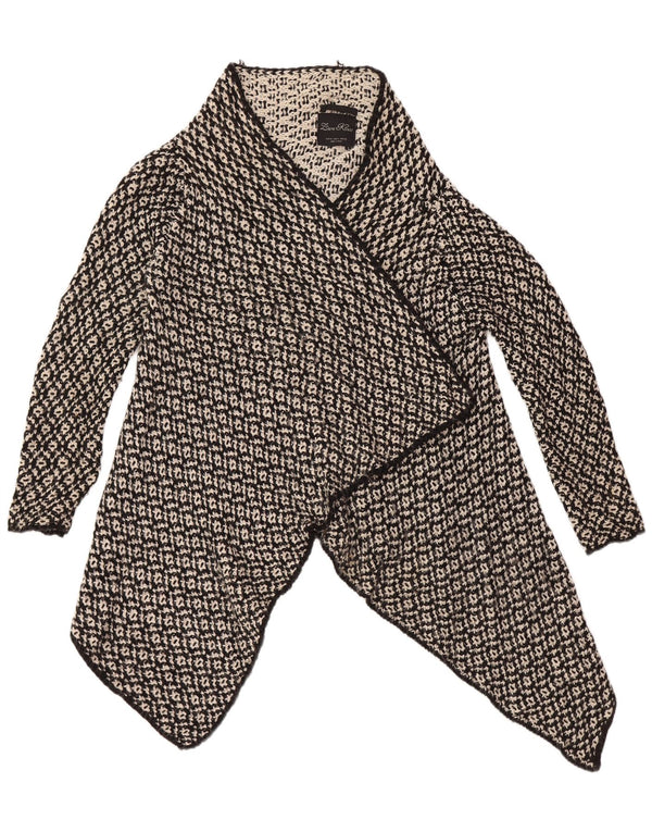 Damski sweter oversize z otwartym kardiganem ZARA UK 14, średni czarny akryl