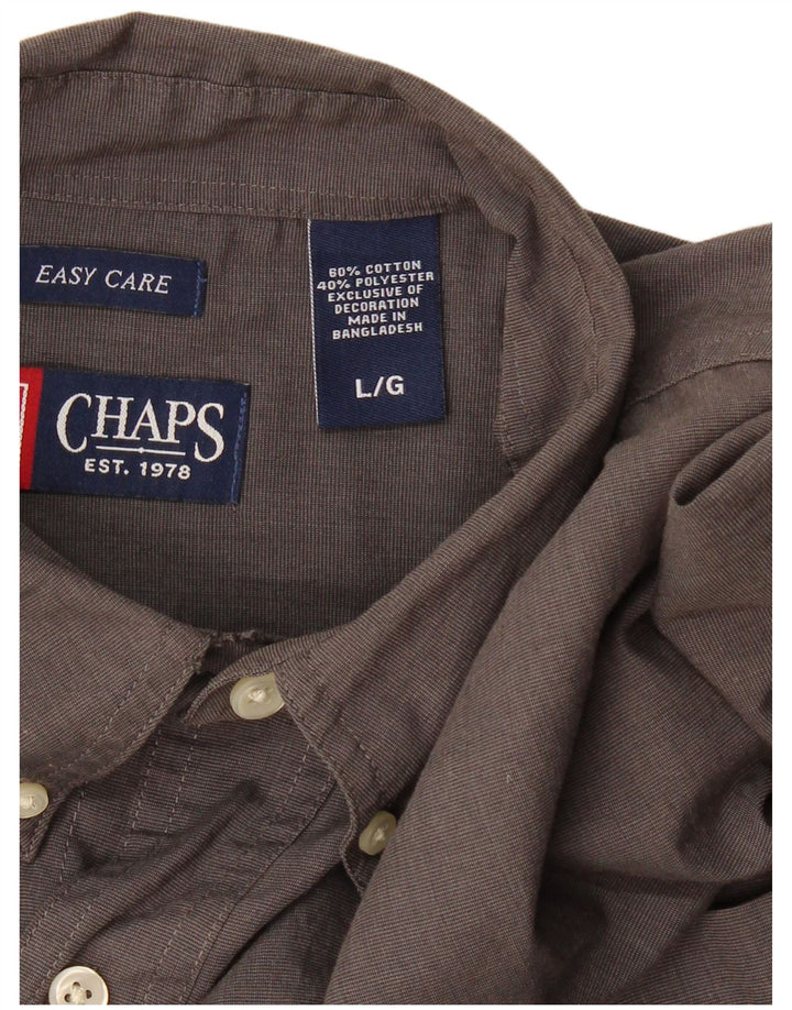 CHAPS Mens Shirt Large Grey Cotton