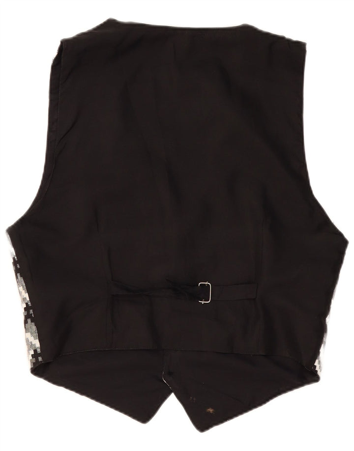 Vintage męska kamizelka duża czarna geometryczna