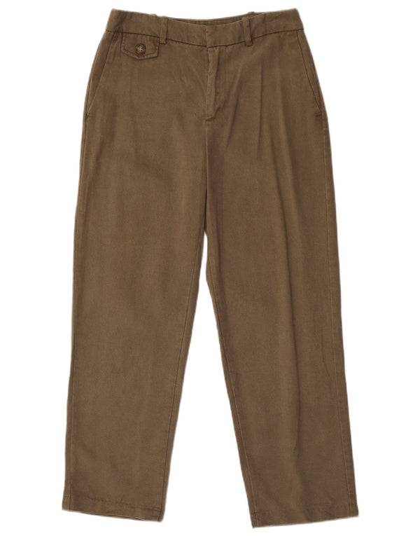 Damskie proste spodnie chino Zara XS W24 L27 Khaki Lyocell